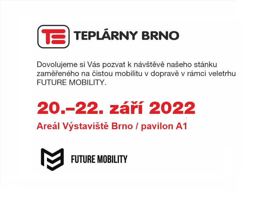 Přijďte navštívit naši expozici na veletrhu Future mobility 2022 konané 20. - .22.září 2022 na brněnském výstavišti